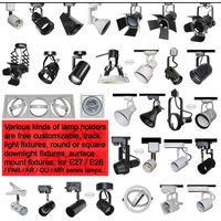 LEDEAST GUTC2 Vacío GU10 Base Spotlight Fixture 2 hilos 3 hilos trifásico MR16 GU5.3 Socket Track Lamp Bracket Housing