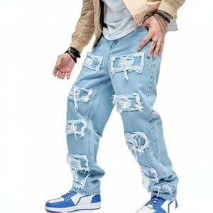 OEM Jeans Manufacturers New Style Blue Denim Pants for <b>Men</b> <b>Trousers</b> Streetwear Fashion Denim Hip Hop Casual Clothing <b>Men</b> Jeans - Product Image 1