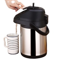Thermos à pression d'air, double paroi en acier inoxydable, gourde à vide, pompe à eau, carafe à vide, flacons, bouteille à eau pour café, thé