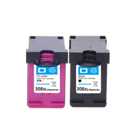 Kartrid Tinta Hitam dan Warna Remanufaktur 308 308XL untuk Hp 6110e/6122e/6520e