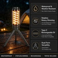 Mini lanterne de camping LED avec trépied, 1W 5V, rechargeable par USB, gradation progressive, lampe suspendue pour tente, lampe de table extérieure, CE OEM