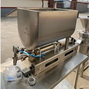 Semi-automatic Paste Liquid Heating Filling Machine 80L Hopper Pneumatic Liquid Paste Filling Mixing Machine