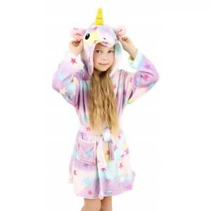 Fabrication de peignoirs de nuit pour enfants Onesie Cartoon Winter Nightwear Jumpsuits for Girls Thickened Home Pijamas Sleepwear Woven Unicornio - Product Image 3
