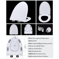 XJ-989 Siège de toilette en plastique de haute qualité, grande taille, à fermeture lente, accessoires de salle de bain, couvercle de toilette