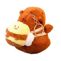 En gros Porte-clés en peluche Capybara avec bouée de natation, adorable grenouille avec bouée, poupée en peluche Capybara, breloque de sac douce, cadeau