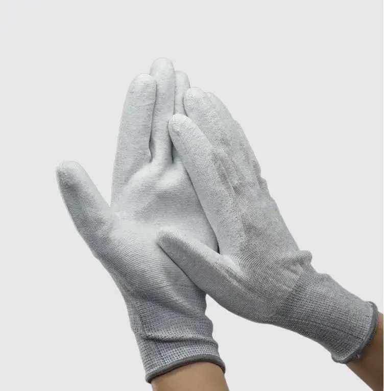 Anti-static Glove Palm PU Coated Glove White Pu Palm Coated ESD Gloves