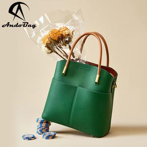 AndoBag Genuine Leather New Fashion Women'S Tote Bag <b>Large</b> Capacity Crossbody Shoulder Bags Bucket Style Commute <b>Handbag</b> 2235 - Product Image 1