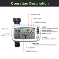Programmateur d'arrosage professionnel pour jardin, système d'arrosage automatique extérieur avec capteur de pluie intelligent et fonction de retard