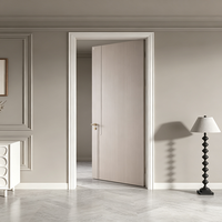 Porte intérieure en bois WPC à panneau plat, finition moderne et minimaliste, étanche, prix de gros pour projets d'appartements et d'hôtels