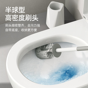 Toilet <b>Brush</b> Long Handle Soft Bristles <b>Round</b> Shape Easy To Clean Bathroom Cleaning Tool - Product Image 5