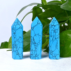 Pointe de turquoise bleue polie en pierre naturelle en gros pour la décoration - Product Image 4