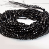 Perles de spinelle noire naturelle facettées de 2 mm, 3 mm, 4 mm, pierres précieuses en vrac pour la fabrication de bijoux