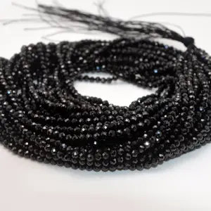 Hot Selling natürliche schwarze Spinell Edelstein Perlen/4mm facettierte Schneiden lose Edelsteine Spinell Perlen für die Schmuck herstellung