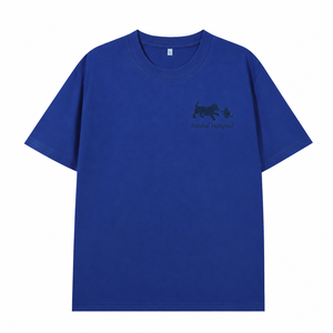 T-shirt personnalisé brodé pour vétérinaires avec silhouette <span class=keywords><strong>de</strong></span> chien et <span class=keywords><strong>de</strong></span> chat, logo sur la poitrine gauche, pour uniforme du personnel des cliniques vétérinaires - Product Image 3