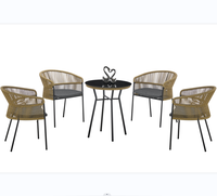 Outdoor Garten Terrassen möbel New Style Modern Günstige Wicker PE Rattan Stuhl und Tisch mit Kissen
