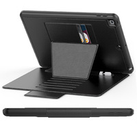 Coque en cuir PU pour iPad de 10.2 pouces, 7e et 8e, support réglable, porte-crayon robuste avec fente pour carte, étui à rabat magnétique