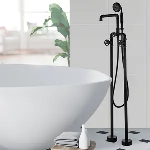 YUNDOOM robinet de baignoire noir mat, en laiton, support gratuit, téléphone, douche, prix compétitif, OEM, tendance