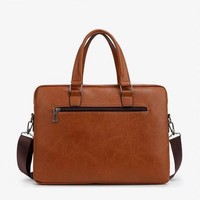 Sacoche Ordinateur Portable en Cuir PU Vintage, Sac Messager d'Affaires Souple avec Logo Personnalisé, Porte-Documents Étanche Portable, OEM Disponible