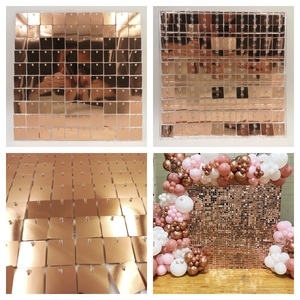 Panel de Fondo de Pared con Rejilla Dorada Champán, Panel de Lentejuelas Cuadradas Entrelazadas, Fondo Fotográfico Brillante para Decoración de Fiestas de Cumpleaños, Bodas y Eventos - Product Image 6