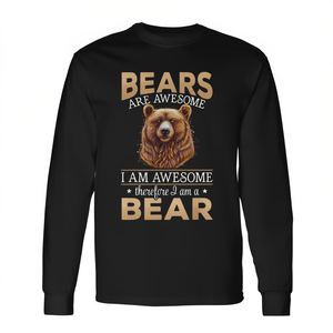 T-shirt à manches longues Bears Are Awesome, motif animal ours brun grizzly - Product Image 2