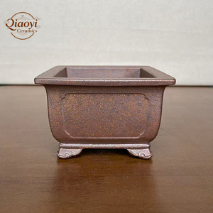Pot de fleurs carré <span class=keywords><strong>en</strong></span> céramique Yixing vintage, motif irrégulier, respirant, durable, écologique, cuite au <span class=keywords><strong>bois</strong></span> violet, pour <span class=keywords><strong>jardin</strong></span> - Product Image 2