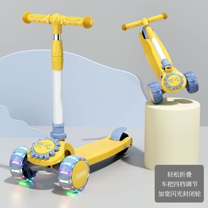 Monopattino per Bambini a 3 Ruote Pieghevole, Altezza Regolabile, con Ruote Luminose, per Ragazze e Ragazzi - Product Image 4