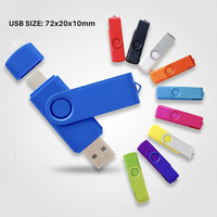 Flashdisk USB OTG 2in1 Putar Grosir, USB 2.0/3.0 Metal 128GB 64GB 32GB 16GB 8GB, Dual Pen Drive untuk Ponsel