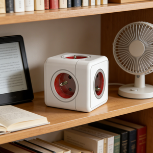 Chargeur multiple <span class=keywords><strong>Luxembourg</strong></span> Cube avec 3 prises CA et 4 ports USB, protection contre les surtensions, certifié CE, pour hôtels en <span class=keywords><strong>Luxembourg</strong></span> - Product Image 1