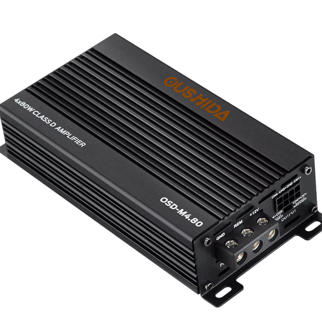 OUSHIDA OSD-M80.4 158*88*44 mm Micro Size Car Amplifier 12V 4*80 Watts 4 Channel Full Range Class d Car Amplifier