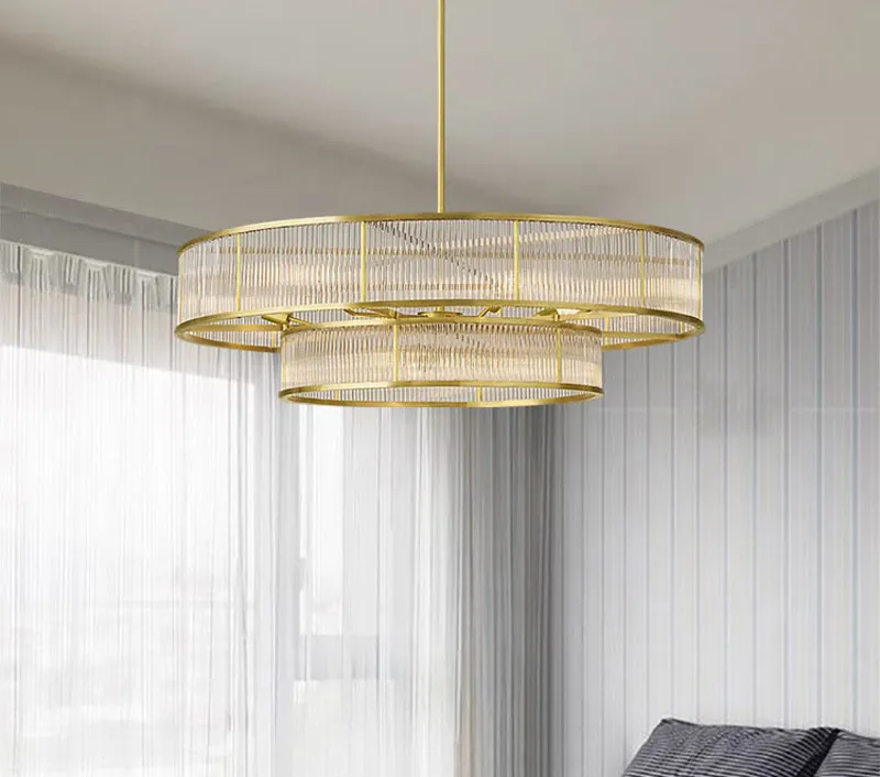 Meerosee Luxury Large Modern Pendant Light Gold Chandeliers Pendant Lights Modern For Home MD98039