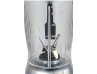 Mixeur Plongeant Domestique 200W 1L avec Commande par Bouton Poussoir, 2 Lames, Récipient en Plastique, Faible Bruit pour Préparation de Smoothies