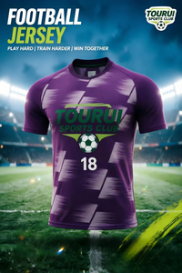 Kaos Sepak Bola Pria TuRui Custom Heat-Transfer Print Bernapas Cepat Kering 220g Seamless Fusing Lengan Pendek O-Neck 100% - Product Image 3