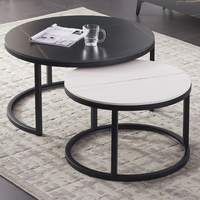 Table basse moderne de luxe en fer et bois avec plateau en marbre, couleur personnalisable, meubles pour la maison, le bureau et le salon