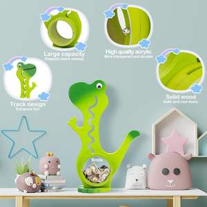 Creative nouvel animal en bois dinosaure <span class=keywords><strong>girafe</strong></span> pingouin <span class=keywords><strong>tirelire</strong></span> pièce de monnaie billet chien <span class=keywords><strong>tirelire</strong></span> - Product Image 2