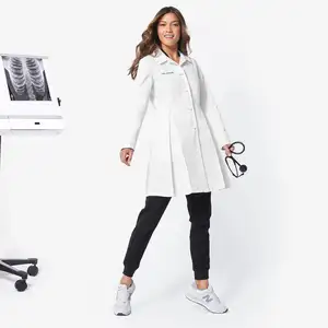 패션 여성 의료 실험실 코트 유니폼 맞춤형 의사 실험실 코트 슬림 피트
