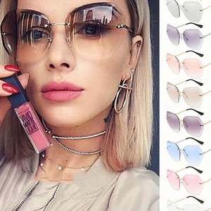 Lunettes de soleil vintage pour hommes et femmes, monture métallique sans bordure, logo personnalisé, protection UV400, modèle 2020, très demandées - Product Image 2