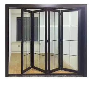 Ingresso Patio 10 piedi pieghevole porte scorrevoli in vetro prezzi Bi piega porta alluminio impilamento porta balcone