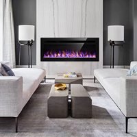 Cheminée électrique simplex de 50 pouces (127 cm), moderne, murale, avec télécommande, insert noir personnalisable, installation
