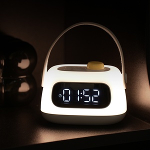 Lampe de table portable 10000 mAh, lampe de chevet USB LED décorative intelligente rechargeable avec réveil pour enfants - Product Image 2