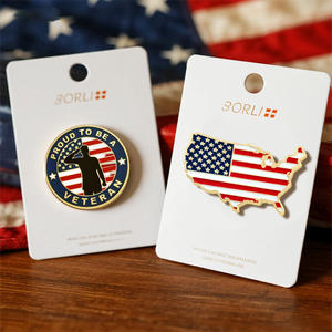 Spilla Bandiera Nazionale USA in Smalto Morbido Distintivo Patriottico Personalizzato Stelle e Strisce Adesivo in Lega Metallica Regalo Souvenir Evento Americano Promozionale - Product Image 6