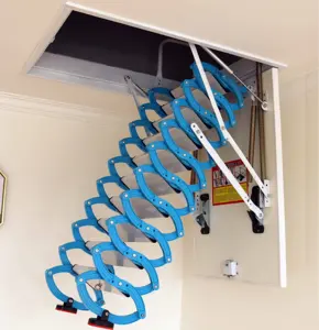 Kunden spezifische Dachboden versenkbare Leiter Aluminium legierung Teleskop-Pull-Down-Treppe