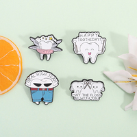 Soie dentaire comme un patron émail broche drôle hygiène dentaire broche revers Badge dent cadeau bijoux pour les dentistes