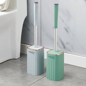 Wall Mounted Toilet Brush Holder Space Aluminum Toilet Brush Set Convenient Hanging Efficient Cleaning Style 2