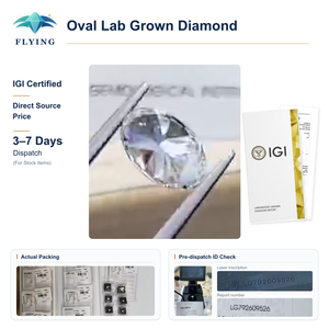 Diamant synthétique ovale en gros, taille excellente, certifié IGI, HPHT/CVD, cultivé en laboratoire pour la fabrication de bijoux de mariage - Product Image 3