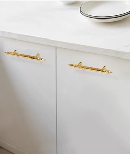 <strong>Light</strong> Luxury Solid Brass Hammered Cabinet <strong>Handles</strong> and Knobs Brass Copper Hammer Pattern Furniture T <strong>Handle</strong> Knob <strong>Pull</strong> Brass Gold - Product Image 3