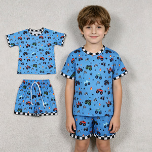 Conjuntos de Ropa de Verano para Bebés Niños, Camiseta y Pantalones Cortos con Diseño de Camión, Estilo Casual, Nuevos Modelos - Product Image 3