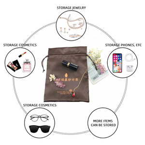 Pochette en satin à cordon personnalisée avec logo sérigraphié pour emballage de bijoux (boucles d'oreilles, bagues) et de parfums – Durable et de luxe - Product Image 6