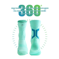 VEIDOORN Chaussettes de sport athlétiques en polyester tricoté respirant pour l'automne, avec logo personnalisé, coussinées, pour la course et le basketball, vente en gros