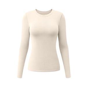 Hot Selling Breathable Skin Friendly Polyester Plaid Pattern Full Sleeve Sports Wear for Women Simple Round Neck Tops - Product Image 2