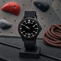 Montre à quartz pour homme avec boîtier en alliage, bracelet en nylon respirant tissé, montre-bracelet décontractée pour tous les jours